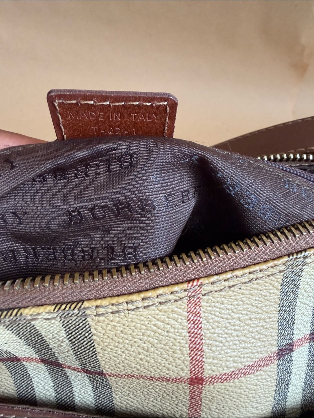 Burberry Beige/Brown Front Pocket Shoulder Bag - Picture 12 of 14